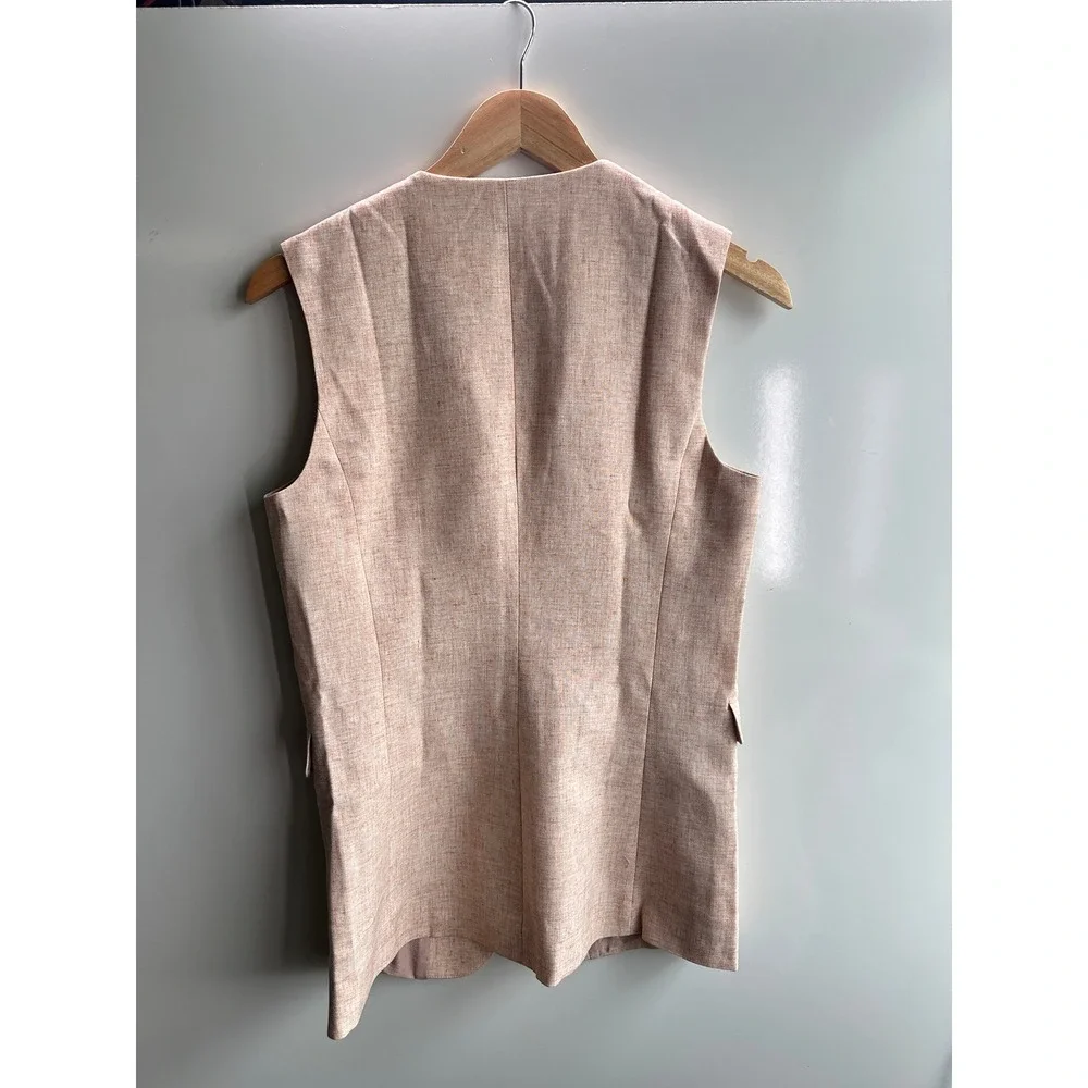 Untaggable Tunic Vest Sleeveless Blazer Blush Minimalist Layering Chic‎ NEW